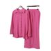 Women's 2 Piece Fashionable Office Suit Long Sleeved Lapel Shirt And Elastic Pants Set European And American Style_ecoleips.com