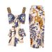 Women's Ethnic Print Ruffled Bikini Set - Stylish Two-Piece Swimsuit With Split Design_ecoleips.com