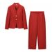 Women's Versatile Stand Collar Suit Jacket And Trousers Set Best Selling Commuter Clothing Manufacturer_ecoleips.com