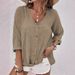 Women's Clothing V Neck Pullover Short Sleeved Loose Fitting Women's Shirt Casual Women's Top_ecoleips.com