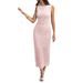 Women's Sexy Solid Color Bodycon Maxi Dress_ecoleips.com