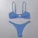 Women's Clothing Women's Two Piece Swimsuit Solid Color Suspenders Sexy Thong Bikini Swimsuit_ecoleips.com