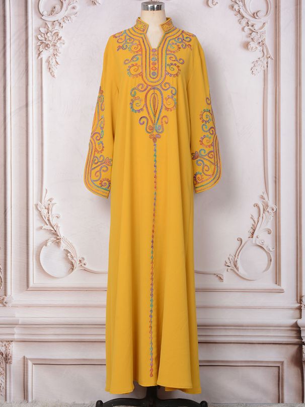 Women's Clothing Saudi Arabia Dubai travel robe 2024 new rope embroidery elegant dress female_ecoleips.com