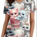A Short-Sleeved Summer Casual Printed T-Shirt Top With V-Neck For Women_ecoleips.com