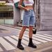 Women's Clothing New Versatile Raw Edge Straight Denim Shorts Casual Shorts_ecoleips.com