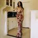 Women’s Clothing New Summer Suspender Sleeveless Dress Sexy Fashion Print Backless Slim Long Skirt_ecoleips.com