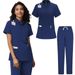 Women's Clothing Surgical Suit Uniform Women's Jogging Pants Hospital Pharmacy Work Clothes Soft Micro Elastic Hand Washing Clothes SPA Short Sleeve_ecoleips.com