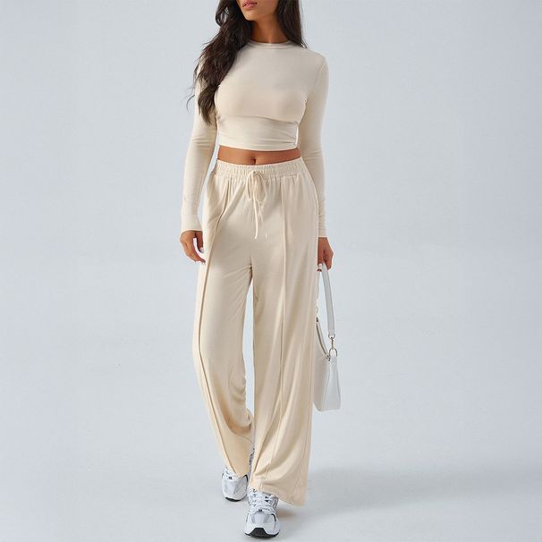 DiYun Cross-Border European American Yoga Sports Long-Sleeve Top And Pants Set For Women 2025 Spring/Summer_ecoleips.com