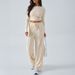 Women's Clothing 2025 Spring And Summer European And American Yoga Sports Sleeveless Solid Color Vest Suit_ecoleips.com