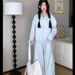 2026 New Stylish And Elegant Outfit Women, Two-piece Blue Casual Sports Sweatshirt Set For Early Spring That Gives A_ecoleips.com