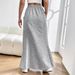 Voya Women's New Minimalist Casual Style Skirt, Versatile For Spring And Summer Commuting, Mid To Long A-line Skirt_ecoleips.com