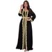 Women's Clothing Long Sleeved Two Piece Arab Dubai Robe_ecoleips.com