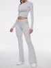 Women's Clothing New Round Neck, Short Style Tight Low Waist Bell Bottom Pants Suit_ecoleips.com