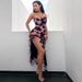 2025 New European And American Cross-Border Pure Desire Floral Print High-Slit Backless Sexy Waist-Cinching Strapless_ecoleips.com