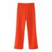 Women's Straight Leg Trousers Simple Drape Design Solid Color Commuter Style Formal Dress Pants American Fashion_ecoleips.com