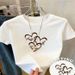 New European And American plus Size Crew Neck T-Shirt Loose Casual Short Sleeve Printed Top for Women_ecoleips.com