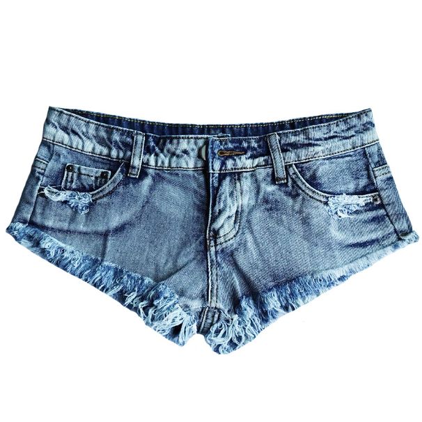 2025s Sexy Ultra Low Waist Denim Shorts Nightclub Internet Celebrity Hot Y2K Spicy Girl Style Ripped Frayed Hem Women's Pants_ecoleips.com
