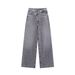 Women's Clothing Style New Women's Fashion Double Breasted High Waist Wide Leg Jeans_ecoleips.com