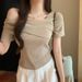 Women's Clothing Women's Short Sleeve T-Shirt Summer Style Off Shoulder Beautiful Back Pure Cotton Unique Design Trendy_ecoleips.com