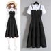 plus Size Women's Fashion Faux Two-Piece Long Dress Summer 2026 Chinese Style Slimming Short-Sleeved Suspender Dress for Chubby Girls_ecoleips.com