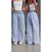 Loose Fit High Waist Printed Jeans For Women - Trendy Summer Denim Pants With Comfort Stretch (Blue Gray, Blue, Pink)_ecoleips.com