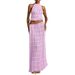 Women's Sexy Backless Halter Neck Lace Trim Long Dress Set – Floral Print Chiffon Maxi Dress For Party, Dating & Casual Wear_ecoleips.com