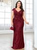 Women's Clothing Plus Size Fat Woman Dress Sequined Evening Dress Banquet Temperament Slim Fishtail Skirt Long Toast Dress_ecoleips.com