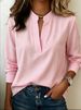 Women's Long Sleeved Plaid Shirt Loose Fitting Pullover Top European And American Style 2026_ecoleips.com