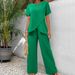 New Women's Summer Casual Set Two Piece Round Neck Short Sleeve Loose Fit American Style Irregular Design_ecoleips.com