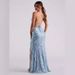 Women's Clothing Sexy One Shoulder Sequined Floor Length Evening Dress Elegant Slit Banquet Dress_ecoleips.com