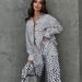 Women's Clothing Polka Dot Print Drape Two Piece Suit Loose Lazy Long Sleeved Shirt Wide Leg Pants Fashion Suit_ecoleips.com
