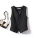 Women's Clothing Suit vest women's small vest 2023 spring and autumn new slim fit outer wear layered women's waistcoat black short vest_ecoleips.com