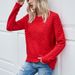 Women's Clothing autumn and winter hot selling round neck pullover sweater ladies knitted sweater solid color long sleeve hollow sweater_ecoleips.com