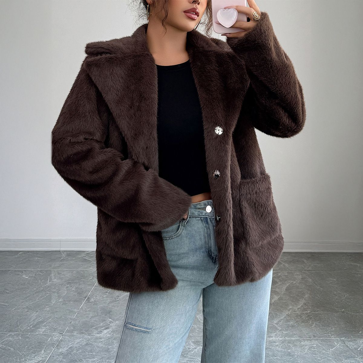 DiYun European And American Elegant Lapel Sweater Coat Women's Clothing 2025 Autumn/Winter_ecoleips.com