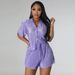 Women's Clothing Summer New Solid Color Wrinkled Casual Two Piece Suit_ecoleips.com