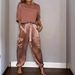 Fashionable Satin Semi-Sleeve Top And Pants Set For Women_ecoleips.com