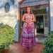 Ethnic Style Waist Slimming Suspender Dress Summer Women's High End Printed A Line Long Skirt_ecoleips.com