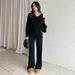 Women's Clothing Solid Color Sleeveless Minimalist Sleeveless U-Neck Top & Straight Leg Pants Set – Chic Office Wear In Black & Slate Grey | XS-XXXL_ecoleips.com