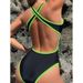 Women's One-Piece Swimsuit – Sexy Cutout Back, High-Leg Design & Adjustable Straps (Quick-Dry Polyester, UPF 50+, Tummy Control)_ecoleips.com