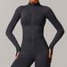 Women's Clothing Seamless Stand Collar Zipper Yoga Suit Women's Jacket Windproof Slim Warm Top Sports Running Jacket_ecoleips.com