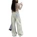 American-style Design Loose Wide-leg Jeans For Women, New Autumn Collection, High-waisted, Slimming, Versatile, Drapey,_ecoleips.com