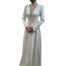 Women's Clothing New Style High End Temperament Host White Dress Light Luxury Satin Dress Skirt_ecoleips.com