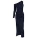 New Arrival Fashion Elegant One Shoulder Long Sleeve Bodycon Slit Dress For Women Casual Party Daily Wear_ecoleips.com