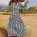 Modest Abaya Dress Women's V-Neck Chiffon Dress Elegant Casual Pullover Style High-End Autumn Winter Trendy Full Swing Muslim Dress Polyester_ecoleips.com
