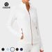 Women's Long Sleeve Sports Top Slim Fit Stand Collar Double Zipper Yoga Wear Jacket For Autumn Winter Outdoor Fitness_ecoleips.com