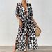 Sexy Leopard Print Beach Cover-Up – Batwing Sleeve Mesh Kimono With Tie-Waist, Lightweight Sheer Polyester, Upf 30+ Sun Protection (Black, S/M/L/Xl)_ecoleips.com