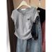 Women's V-Neck Cotton T-Shirt – Slim Fit With Side Heart Detail (S-XL, 4 Colors)_ecoleips.com