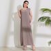 2025 Women's Muslim Clothing Fashion Elegant Cardigan Dress Belted Robe_ecoleips.com