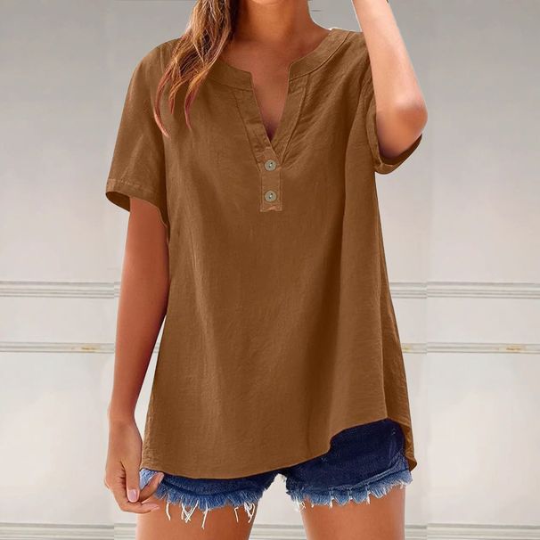Women's Clothing Cotton And Linen All Match Tops For Women_ecoleips.com