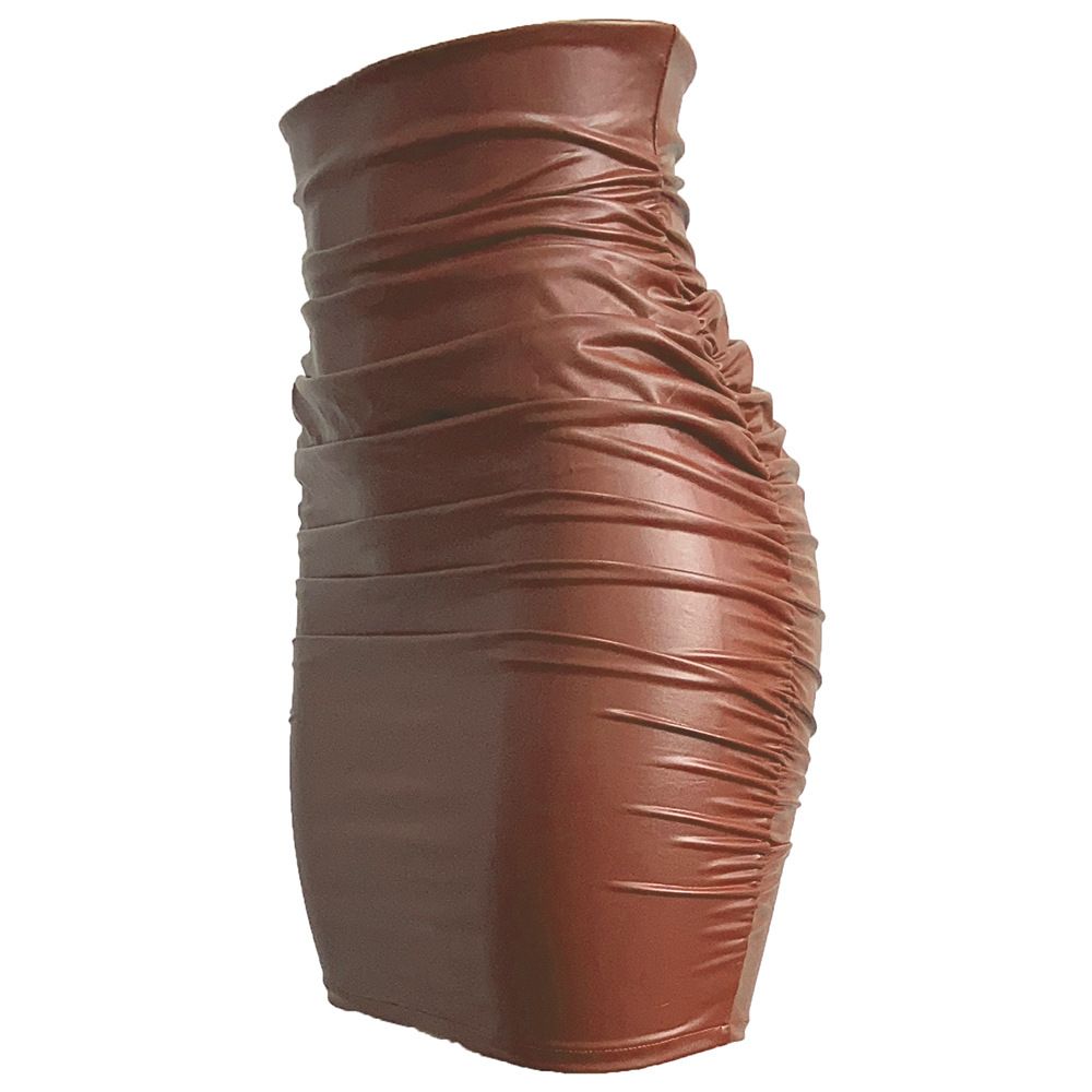 Women's Clothing PU Leather Skirt Half Length Skirt Large Size Skirt Female Zipper Skirt Pleated Skirt Hip_ecoleips.com